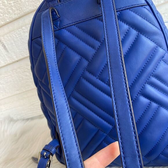 MICHAEL KORS Royal Blue Backpack Shoulder Bag Sheila Jet Set Jaycee Cooper Quilt - Picture 2 of 11